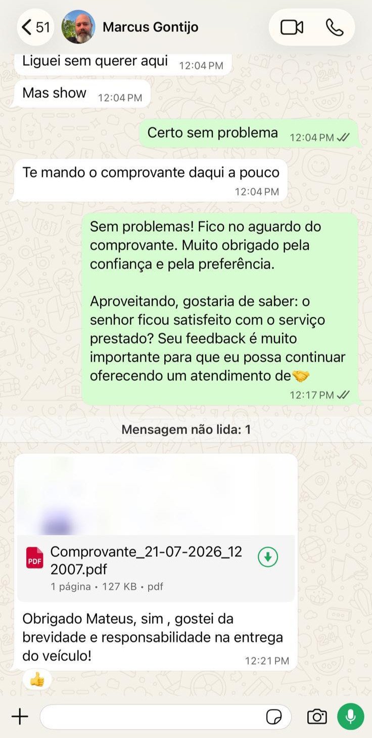 Avaliação de Cliente no WhatsApp